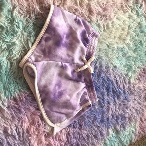 Purple and whitish shorts, really comfy, worn like three times.